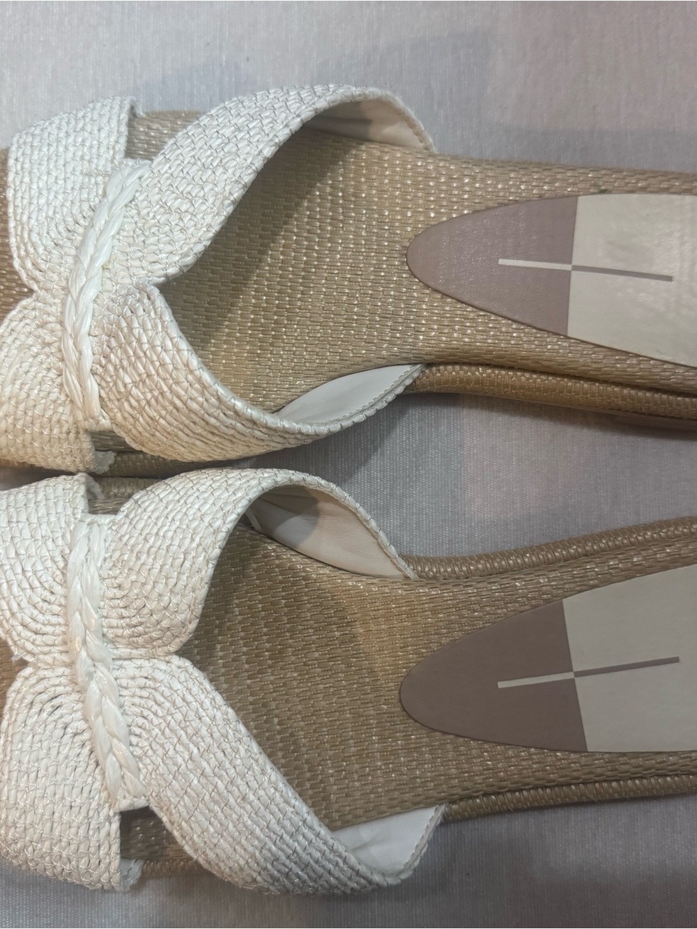 Dolce Vita Cream Woven Slide Mules
